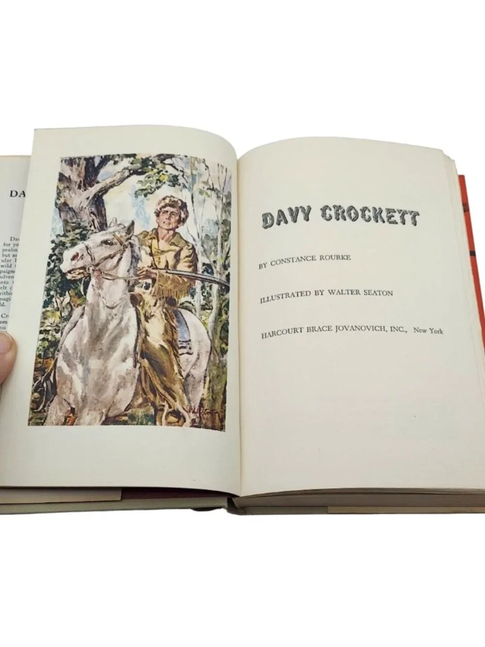 Davy Crockett Book Illustrated Hardcover Club Edition 1962 Constance Rourke Vtg